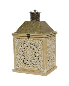 Lantern, M, wooden, natural