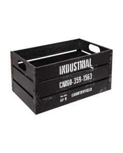 Storage box, square, metal, black, M-40x25xH21cm