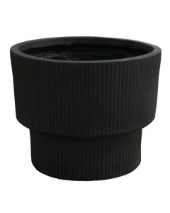 Flower pot, fibreclay, black, 37x37x30 cm
