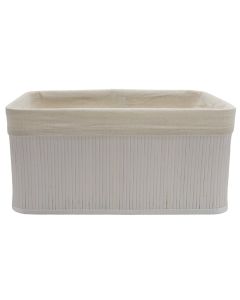 Organizer box, L, bamboo, white, 38x27xH16 cm
