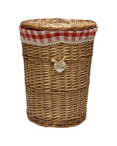 Laundry basket, Kano L, Round, Straw, Natural, Ø42x58 cm