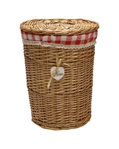 Laundry basket, Kano M, Round, Straw, Natural, Ø36x48 cm