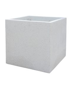 Vazo lulesh, M, beton, e bardhë, 50x50xH50cm