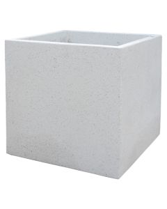 Vazo lulesh, L, beton, e bardhë, 60x60xH60cm