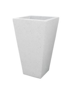 Vazo lulesh, S, beton, e bardhë, 26x26xH45cm