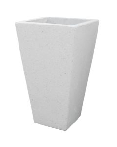 Vazo lulesh, L, beton, e bardhë, 45x45xH81cm
