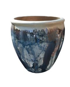 Vazo lulesh, S, qeramike, gri/bojëqiell, Ø48xH47 cm
