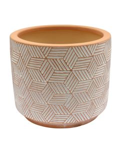 Vazo lulesh, M, qeramike, terrakotë/e bardhë, Ø26xH22 cm
