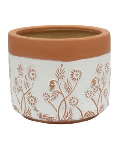 Vazo lulesh, M, qeramike, terrakotë/e bardhë, Ø26xH22 cm
