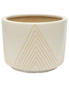Flower pot, L, ceramic, beige/white, Ø33xH26 cm