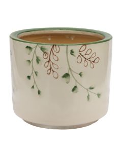 Vazo lulesh, M, qeramike, e bardhë/jeshile, Ø26xH22 cm