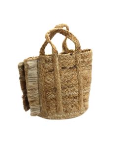 Kosh dekorativ, S, jute, Kafe