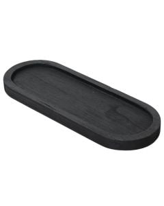 Decorative plate, M, wooden, black, 40x15xH2.5cm
