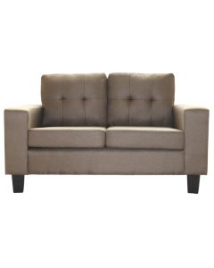 Divan, 2-vendësh, tapiceri tekstili, korniza druri, kafe, 136x77xH82 cm