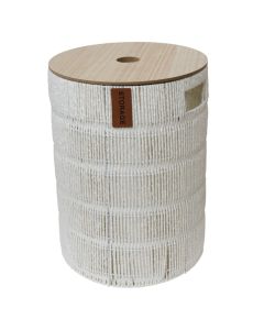 Kosh rrobash, material tekstili/druri, e bardhë, 35xH48 cm