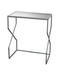 Coffee table, metallic, silver, 60.5x35xH52.5 cm