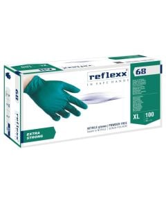 Mechanical gloves pack 100 pieces, REFLEX, green nitrile, XL size