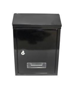 Mailbox, steel, black,  21x6x28 cm, black