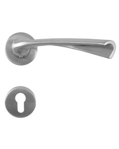 Door handle with cylinder type, steel, 135x60x19mm