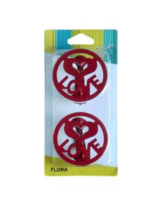 Metal clips, Size: D.7xH4 cm, Color: Red, Material: Metallic