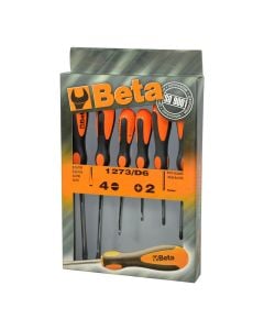 Set me kaçavida profesionale, Beta, 1263/D6, 0.5x3x75mm, 0.8x4x100mm, 1x5.5x125mm, 1.2x6.5x150mm, PH1x4.5x80mm, PH2x6x100mm, Cr-V