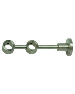 Suport per shufer perde dopio, Permasa:  D.16 mm x 8 cm, Ngjyra: Inoks,  Materiali: Metalik