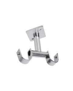 Suport per shufer perde dopio, Permasa:  D.20 mm, Ngjyra: E kromuar, Materiali: Metalik