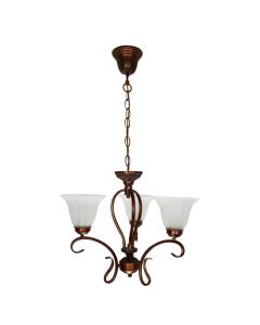 Ndriçues i varur  E27-3x60W, skelet hekuri, xham i bardhë