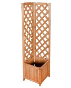 Flower pot, wooden, brown, 40x40xH145 cm