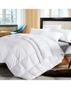 Jorgan me pupla, 1430 gr, 250 gsm, 260x220 cm, mbulesa- 100% pambuk, mbushja- 90% pupël gjoks rose klasi 1- 30% pupël