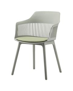 Bar chair, plastic legs (green), PP seat with cushion, green, 58x56xH84 cm
