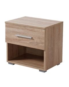 Bedside table set of 2 pieces, RITMO, melamine, sonoma/white sonoma, 44.5 x 33.5 x H 42.5 cm
