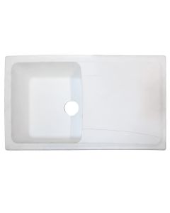 Sink, 1 gropë, left / right, FORMA, granit, white, 86x50xH10 cm