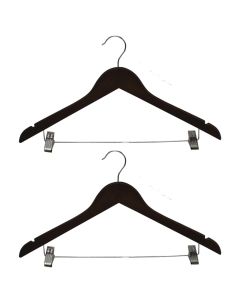 Suit hanger, set of 2 pcs, MEGATEK, wooden, antique, 33.5x0.6xH16 cm