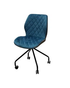 Office chair, metallic structure, textile upholstery, blue, 47x56.5xH82 cm