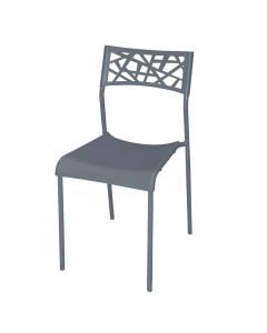 Karrige, strukturë metalike, ulëse plastike, gri, 39x45xH77 cm