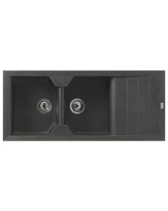 Sink, 2 bowls, left / right, VICTORIA, grey, 116x50xH21 cm