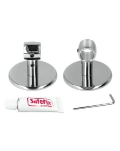 Adhesive support, Lonardo, chromed steel, silver, 2 pcs