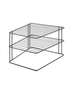 Corner rack, Palio Lava, touch-therm coating, dark grey, 2-tier, 25x25xH19 cm