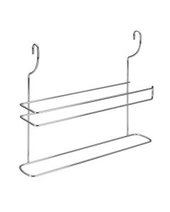 Kitchen paper and cleaning rag holder, Lonardo, chromed steel, silver, 35x8xH30 cm