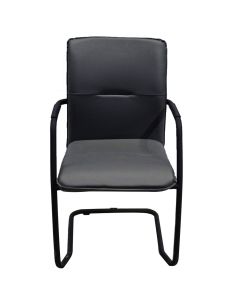 Static chair, metal frame, pu back, pu seat, grey, 48x46xH93 cm