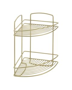 Raft tualeti këndor, Onda Brass, me 2 rafte, veshje prej bronzi polytherm®, 22x22xH35 cm