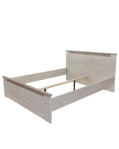 Krevat dopjo, KENT, Melamine, e Bardhe Lisi / Gri Lisi, 167x207.5xH99.5 cm