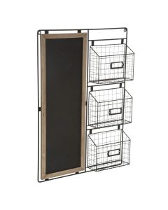 Raft organizuez me shporta,  metal/mdf, e zezë/kafe,  50x8xH70 cm.