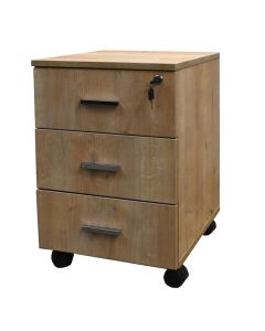Office desk drawer, Standart, 3 drawers, 1 with lock, melamine, oak, 40x47x60 cm