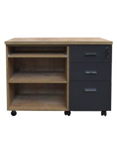 Office desk drawer, Motto, melamine, anthracite/oak, 100x50x75 cm