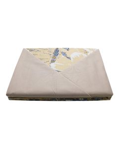 Çarçafë set, dopjo, zarf, pambuk, bezhë/gri, 220x240 cm; 160x190+25 cm; 50x80 cm (x2)