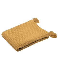 Bed spread, Gopher, cotton, mustard, 125x150 cm