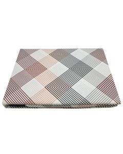 Çarçaf, tek, zarf, pambuk, me vija gri/kafe, 160x240+10 cm (x1); 90x200+30 cm (x1); 50x80+5 cm (x2)