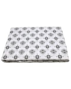 Duvet cover set, double, cotton, gray/white, 240x260+10 cm (x1); 160x200+30 cm (x1); 50x80+5 cm (x2)